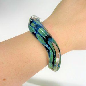 Lamp Worked Borosilicate pyrex glass Cuff Bracelet